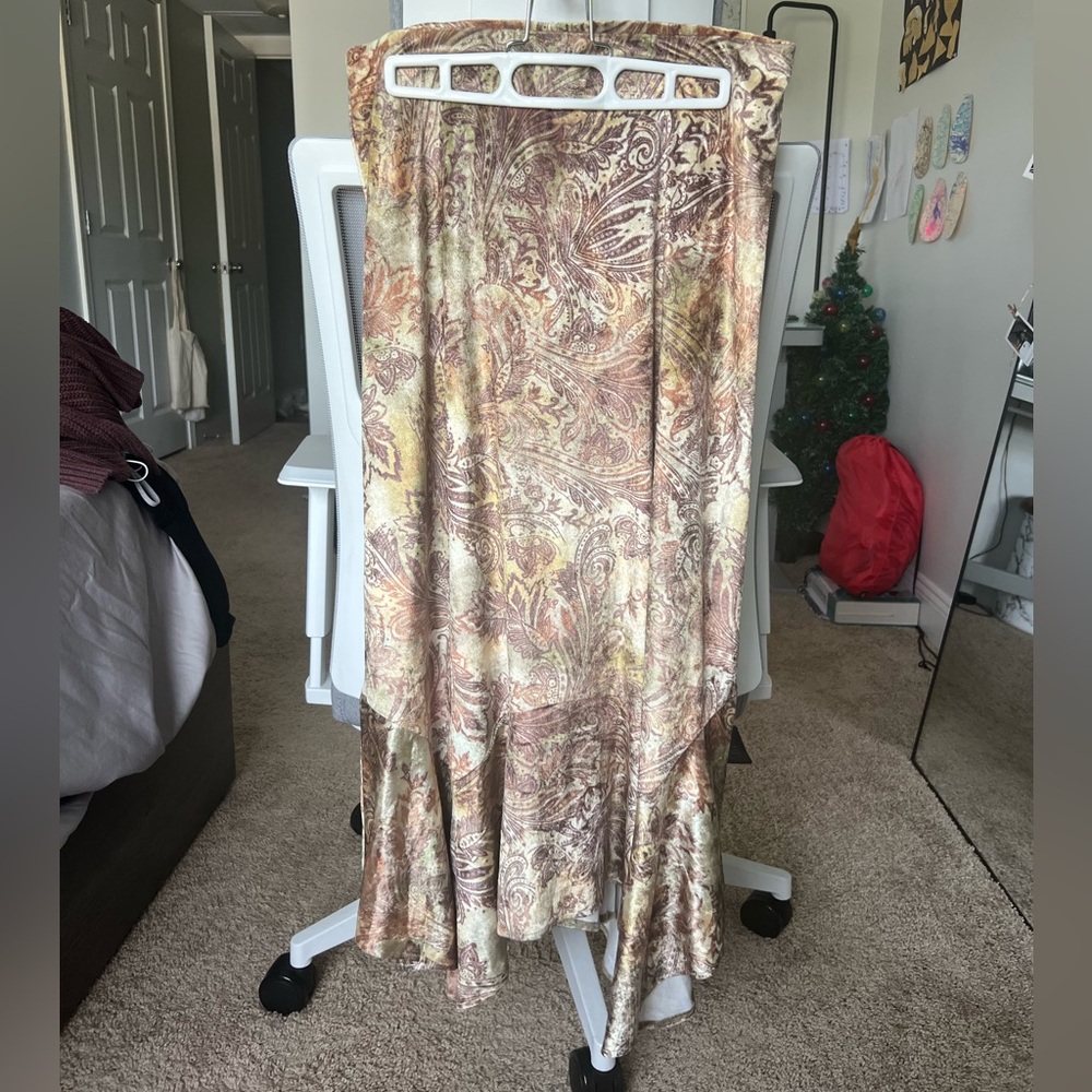 Free People velvet midi skirt, size M